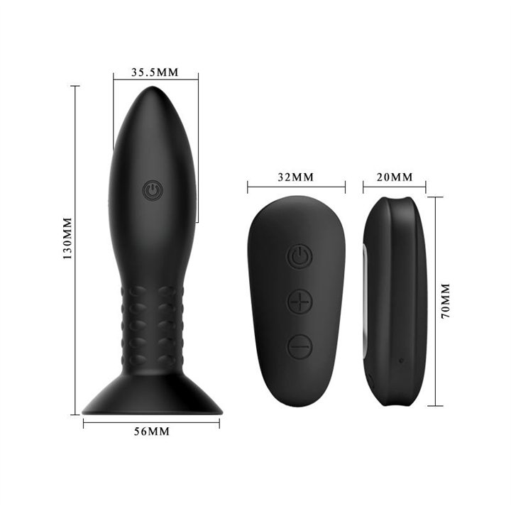 Butt Plug with Vibration and Rotation - BI-040079W-MR - Teknashop Ltd