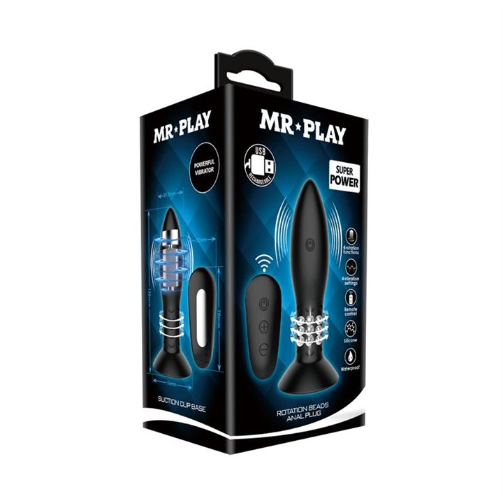 Butt Plug with Vibration and Rotation - BI-040079W-MR - Teknashop Ltd