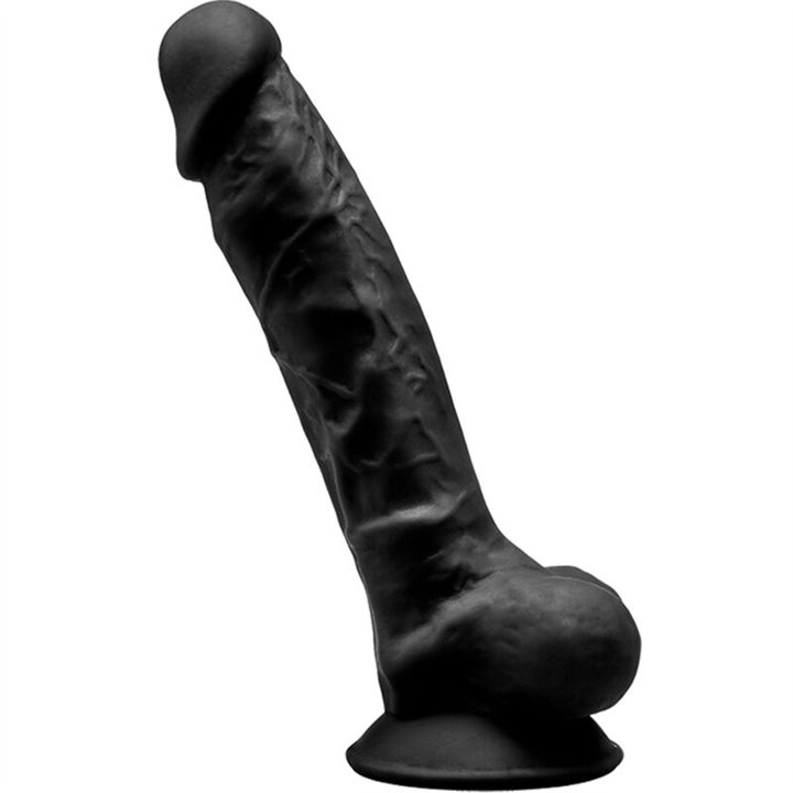 SILEXD - MODEL 1 REALISTIC PENIS PREMIUM SILEXPAN SILICONE BLACK 17.5 CM - D-237238 - Teknashop Ltd