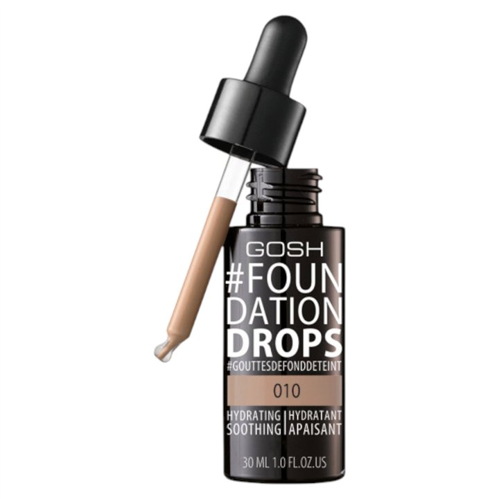 Gosh, Drops, Liquid Foundation, 010, Tan, SPF 10, 30 ml - Teknashop Ltd
