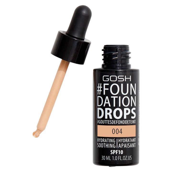 Gosh, Drops, Liquid Foundation, 004, Natural, SPF 10, 30 ml - Teknashop Ltd