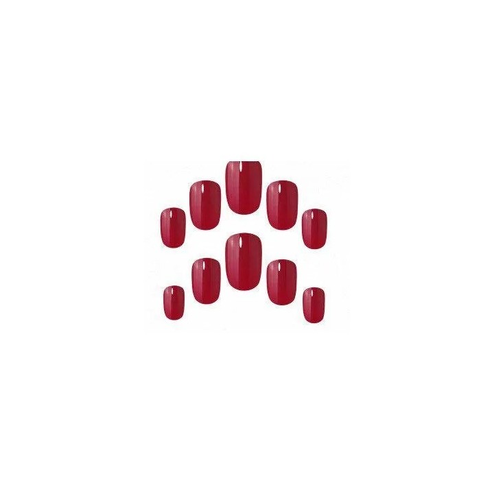 Elegant Touch Polished Colour 24 Nails With Glue Squoval Rich Red - unisex - Teknashop Ltd