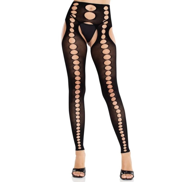 LEG AVENUE - STRAPLESS SEAMLESS OPAQUE STOCKINGS BLACK - D-243089 - Teknashop Ltd