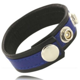 LEATHER BODY - ADJUSTABLE LEATHER STRAP FOR PENIS BLUE-BLACK - D-211891 - Teknashop Ltd