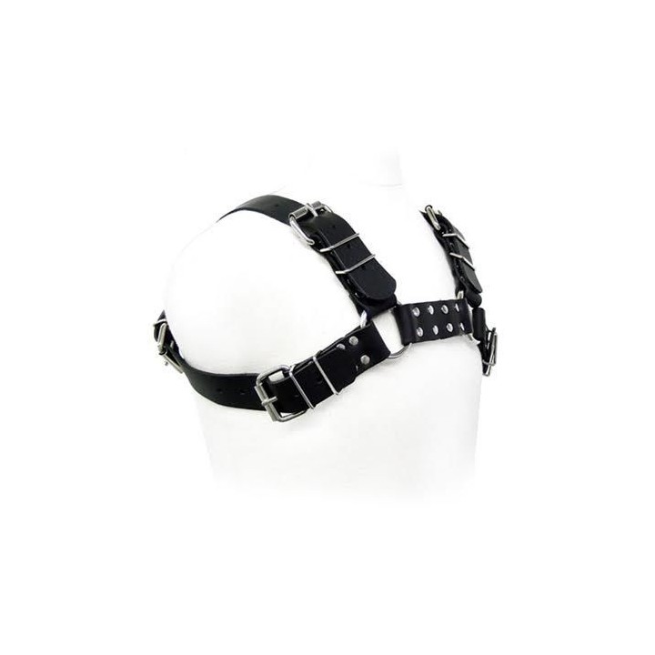 LEATHER BODY - BLACK BULL DOG HARNESS - D-205471 - Teknashop Ltd