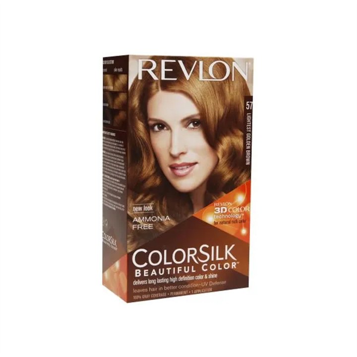 Revlon Colorsilk Ammonia Free 57 Lightest Golden Brown  - unisex - Teknashop Ltd