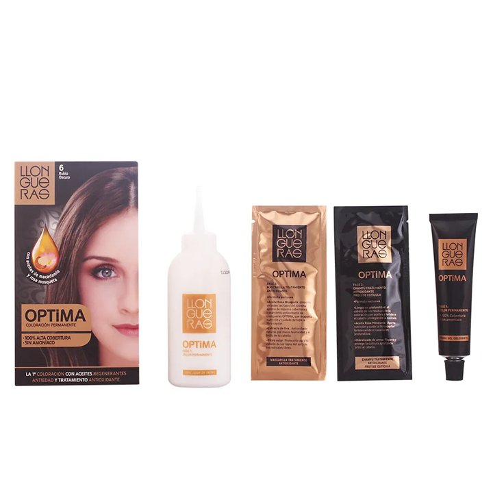 Llongueras Optima Permanent Hair Colour Ammonia Free 6 Dark Blonde - unisex - Teknashop Ltd
