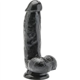 GET REAL - DILDO 12 CM WITH BALLS BLACK - D-234564 - Teknashop Ltd