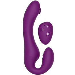 XOCOON - 2 IN 1 STRAPLESS STRAP-ON VIBRATOR WITH REMOTE CONTROL PURPLE - D-243615 - Teknashop Ltd