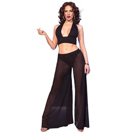 CHILIROSE - CR 4857 BLACK TOP AND PANTS SET SIZE S - D-243794 - Teknashop Ltd