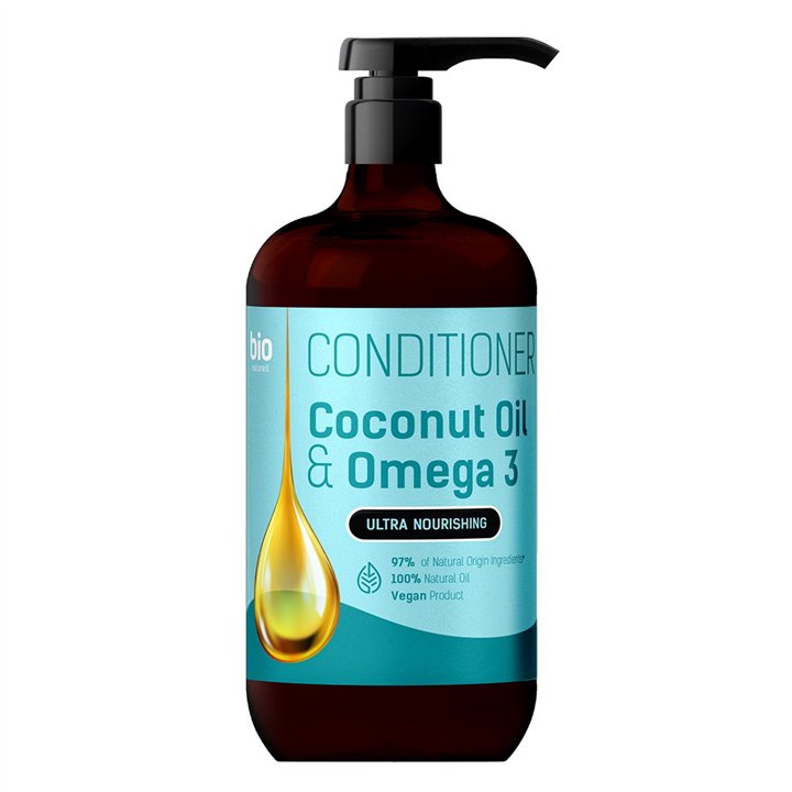 Bio Naturell, Bio Naturell, Coconut Oil & Omega 3, Hair Conditioner, Nourishing, Hydrating, 946 ml - Teknashop Ltd
