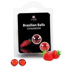 SECRETPLAY - 2 BRAZILIAN BALLS STRAWBERRY - D-197611 - Teknashop Ltd