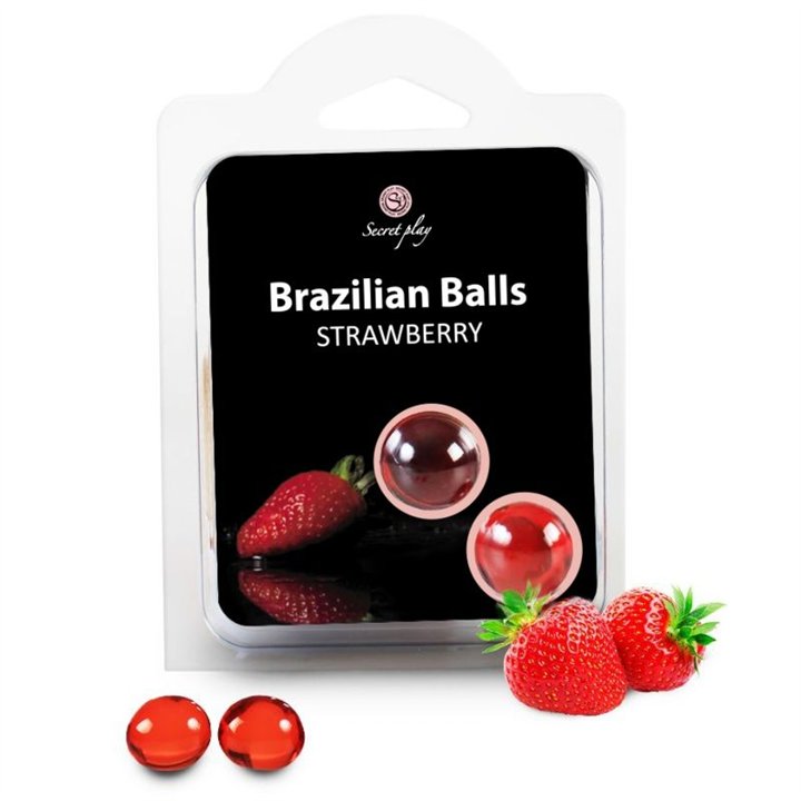 SECRETPLAY - 2 BRAZILIAN BALLS STRAWBERRY - D-197611 - Teknashop Ltd