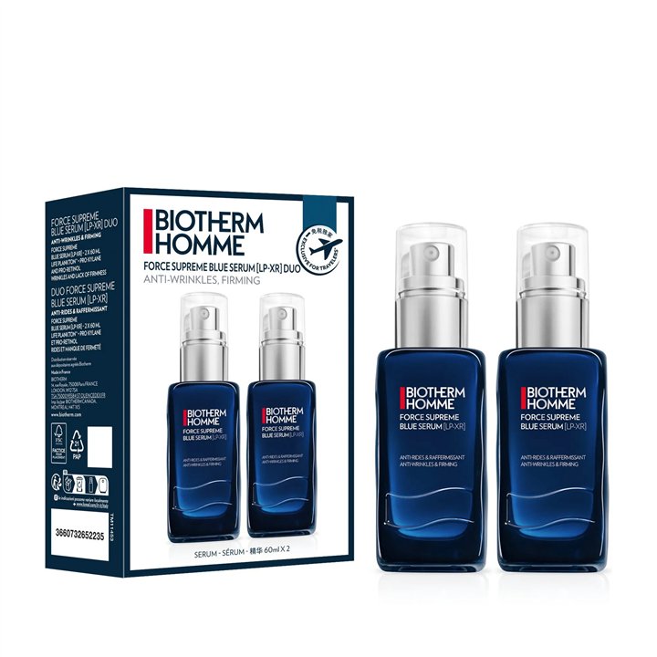 Set Duo, Biotherm, Force Superme Blue, Anti-Aging, Daily, Serum, For Face, 2 pcs, 60 ml - Teknashop Ltd