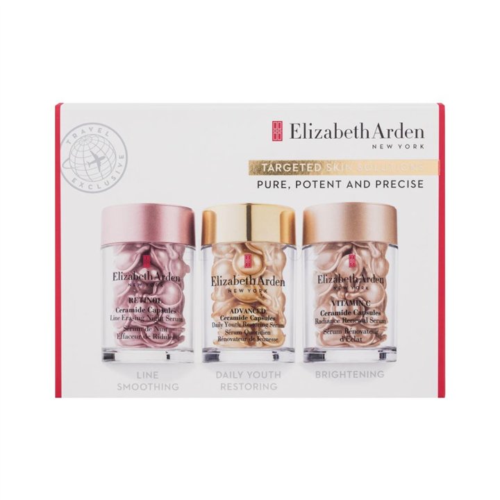 Set Elizabeth Arden: Retinol Ceramide, Reduces Fine Lines & Wrinkles, Daily, Serum Capsules, For Face & Neck, 30 pcs + Advanced 