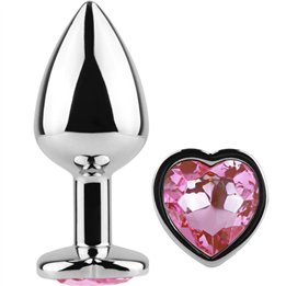 SECRETPLAY - METAL BUTT PLUG FUCHSIA HEART SMALL SIZE 7 CM - D-234742 - Teknashop Ltd