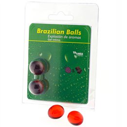 TALOKA - 2 BRAZILIAN BALLS STRAWBERRY & CHOCOLATE INTIMATE GEL - D-232604 - Teknashop Ltd