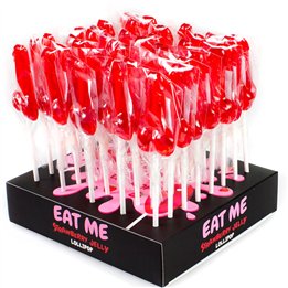 SECRETPLAY - DISPLAY ASSORTMENT PENIS LOLLIPOPS STRAWBERRY 40 UNITS - D-242774 - Teknashop Ltd