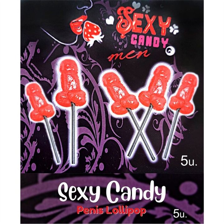 DIABLO PICANTE - BOX OF 5 CHERRY PENIS SHAPED LOLLIPOPS - D-242352 - Teknashop Ltd