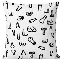 DIABLO PICANTE - 30 X 30 PENIS CUSHION WHITE - D-245440 - Teknashop Ltd