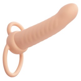 CALEXOTICS - MAXX RIBBED DUAL PENETRATOR 10 VIBRATIONS FLESH - D-241457 - Teknashop Ltd