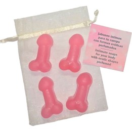 DIABLO PICANTE - 4 PENIS-SHAPED PERFUMED MINI SOAPS PINK - D-242368 - Teknashop Ltd