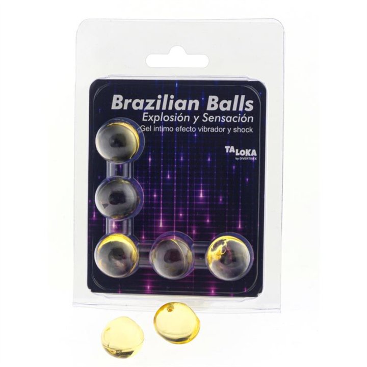 TALOKA - 5 BRAZILIAN BALLS VIBRATING & SHOCK EFFECT EXCITING GEL - D-232633 - Teknashop Ltd