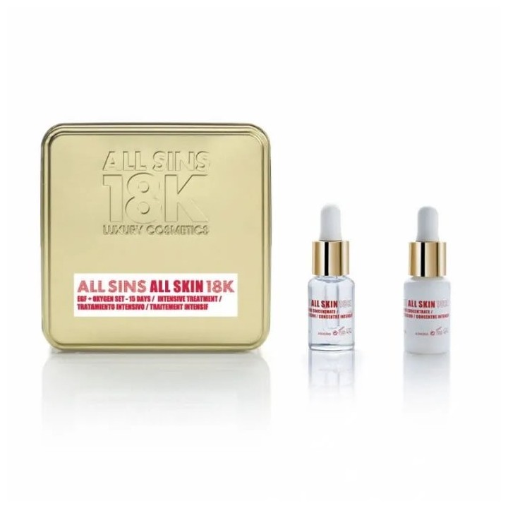 All Sins 18k All Skin Efg Oxygen 15 Days Intensive Treatment Set 2 Pieces - unisex - Teknashop Ltd