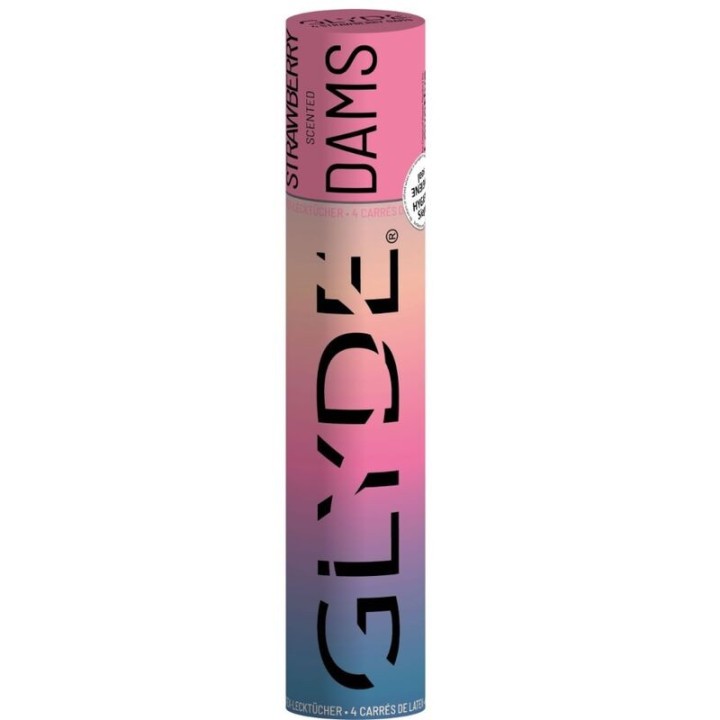 SHEER GLYDE - DAMS LAMINAS LATEX ORAL SEX STRAWBERRY - D-205248 - Teknashop Ltd