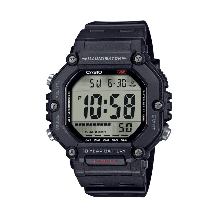 CASIO SPORT COLLECTION Mod. OVERSIZE 10 YEARS BATTERY - BLACK - WW.AE-1600H-1AVEF - Teknashop Ltd