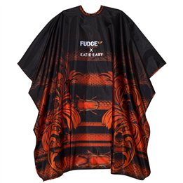 Fudge Professional, Katie Eary, Hairdressing Textile Cape, Red/Black - Teknashop Ltd