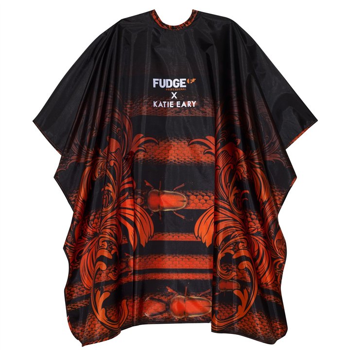 Fudge Professional, Katie Eary, Hairdressing Textile Cape, Red/Black - Teknashop Ltd