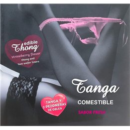HOTFLOWERS - GIRL WAFER THONG AND 2 NIPPLE PADS STRAWBERRY FLAVOR /es/pt/en/fr/it/ - D-234676 - Teknashop Ltd