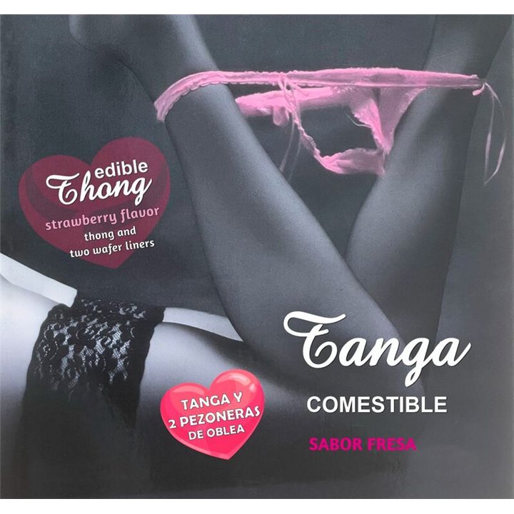 HOTFLOWERS - GIRL WAFER THONG AND 2 NIPPLE PADS STRAWBERRY FLAVOR /es/pt/en/fr/it/ - D-234676 - Teknashop Ltd