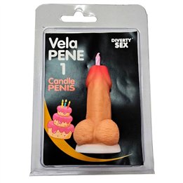 DIABLO PICANTE - PENIS CANDLE IN THE SHAPE OF THE NUMBER 1 FLESH COLOR - D-246286 - Teknashop Ltd