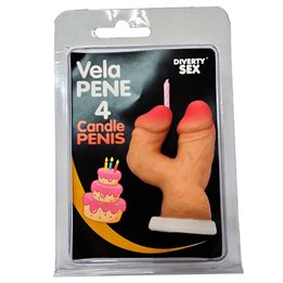 DIABLO PICANTE - PENIS CANDLE IN THE SHAPE OF THE NUMBER 4 FLESH COLOR - D-246289 - Teknashop Ltd
