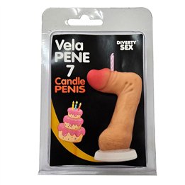 DIABLO PICANTE - PENIS CANDLE IN THE SHAPE OF THE NUMBER 7 FLESH COLOR - D-246292 - Teknashop Ltd