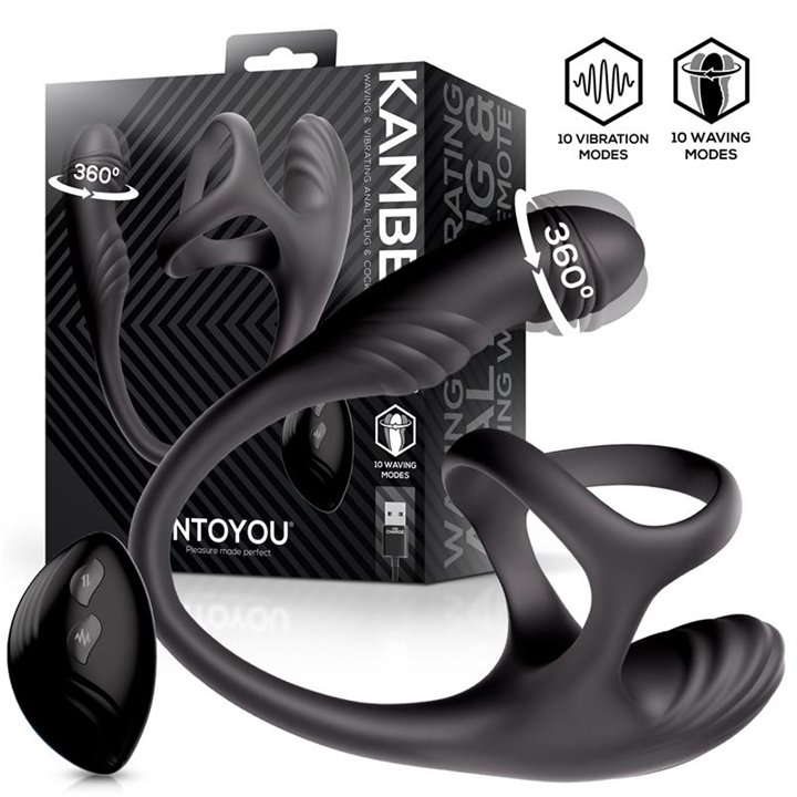 Kamber 360º Waving Vibrating Anal Plug and Cockring - U-147 - Teknashop Ltd