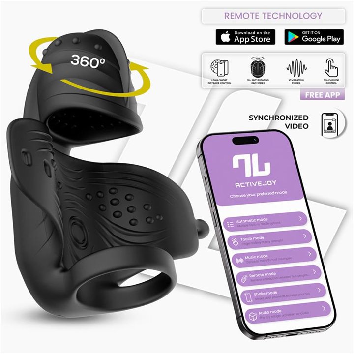 Zonte Rotating Cap Vibrating Masturbator with App - IN-219 - Teknashop Ltd