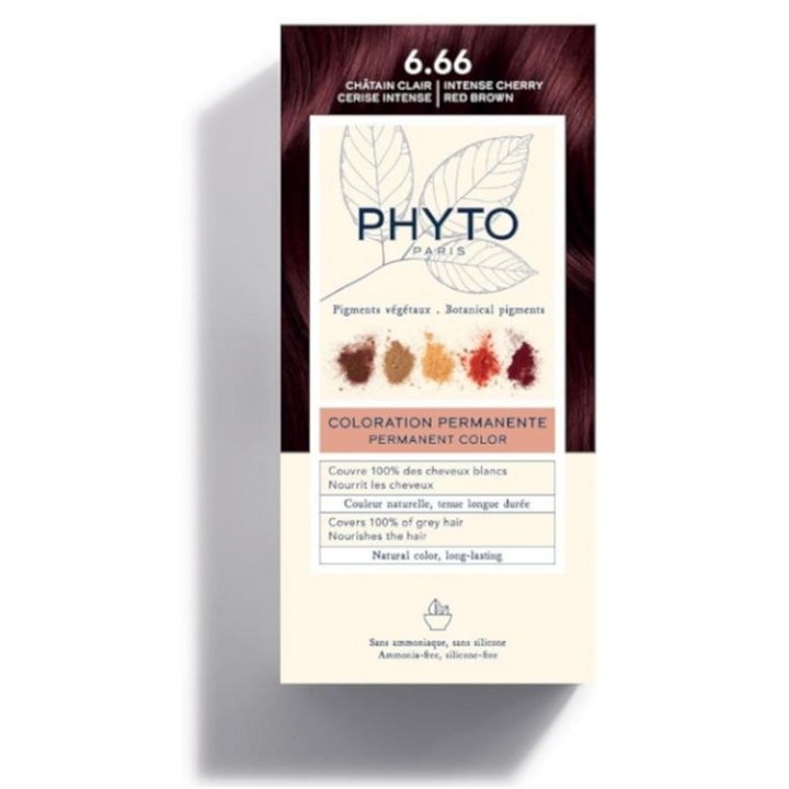 Phyto, Color, Permanent Hair Dye, 6.66 Intense Cherry Red Brown, 50 ml - Teknashop Ltd
