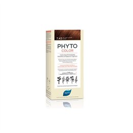 Phyto, Color Kit Coloration, Permanent Hair Dye, 7.43 Copper, 50 ml - Teknashop Ltd