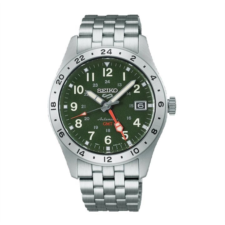 SEIKO 5 Mod. SPORTS FIELD GMT - GREEN - WW.HDB001K1 - Teknashop Ltd