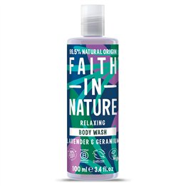 Faith In Nature, Lavender & Geranium, Relaxing, Body Wash, 100 ml - Teknashop Ltd