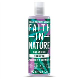 Faith In Nature, Lavender & Geranium, Hair Shampoo, Balancing, 100 ml - Teknashop Ltd