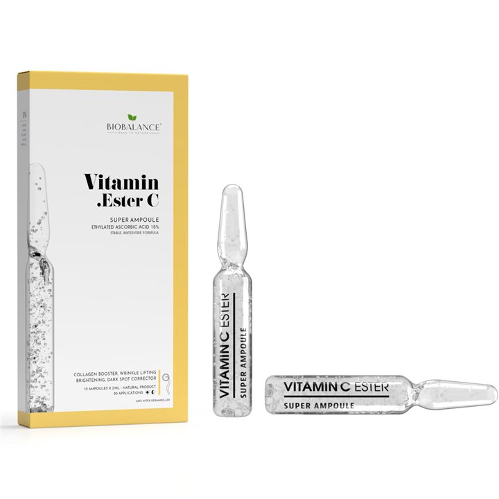 Bio Balance, Vitamin Ester C, Brightening & Lifting, Day & Night, Ampoules Treatment Serum, Wrinkles & Dullness & Uneven Skin To