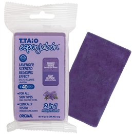 Esponjabon, Esponjabon, Lavender, Relaxing, Soap & Sponge 2-In-1, For Face, 120 g - Teknashop Ltd