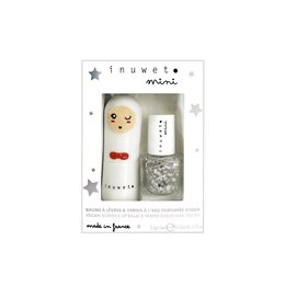 Set Inuwet: Bunny Sweety, Hydrating & Conditioning, Lip Balm, Pearly White, 3.5 g + Inuwet, Glitter, Nail Polish, Silver Dreamer