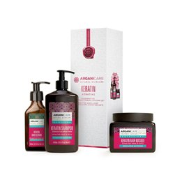 Set Arganicare: Keratin, Hair Shampoo, Repairing & Nourishing, 400 ml + Keratin, Hair Treatment Cream Mask, Nourishing & Repairi
