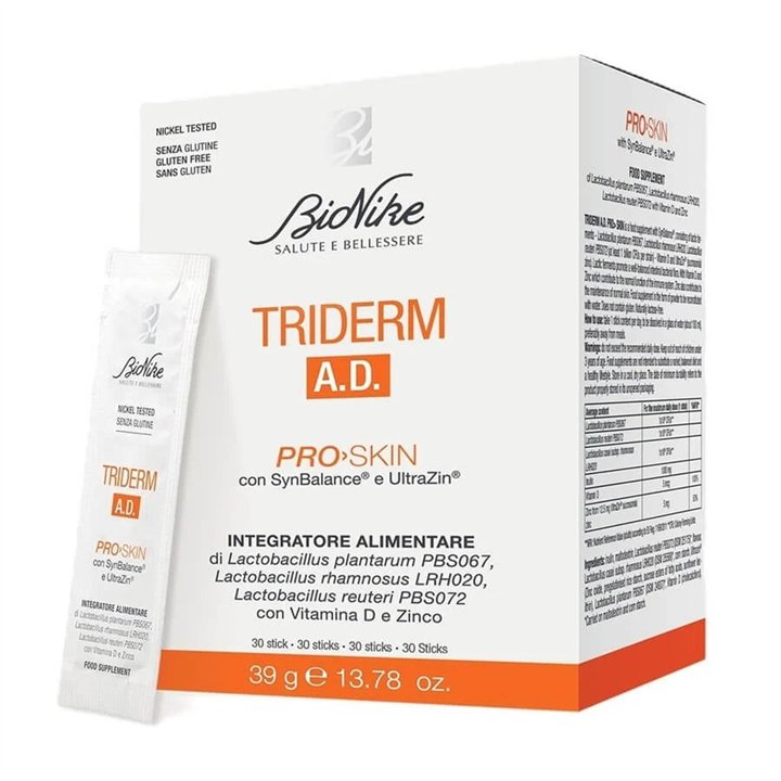 BioNike, Triderm A.D. Pro Skin, Maintains Skin, Hair & Nails Healthy, Powder Sticks, 30 pcs - Teknashop Ltd