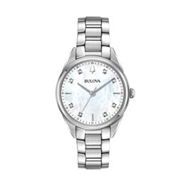 BULOVA Mod. SS CLASSIC SUTTON MOP DIAMONDS LADY 96P199 - WW.96P199 - Teknashop Ltd